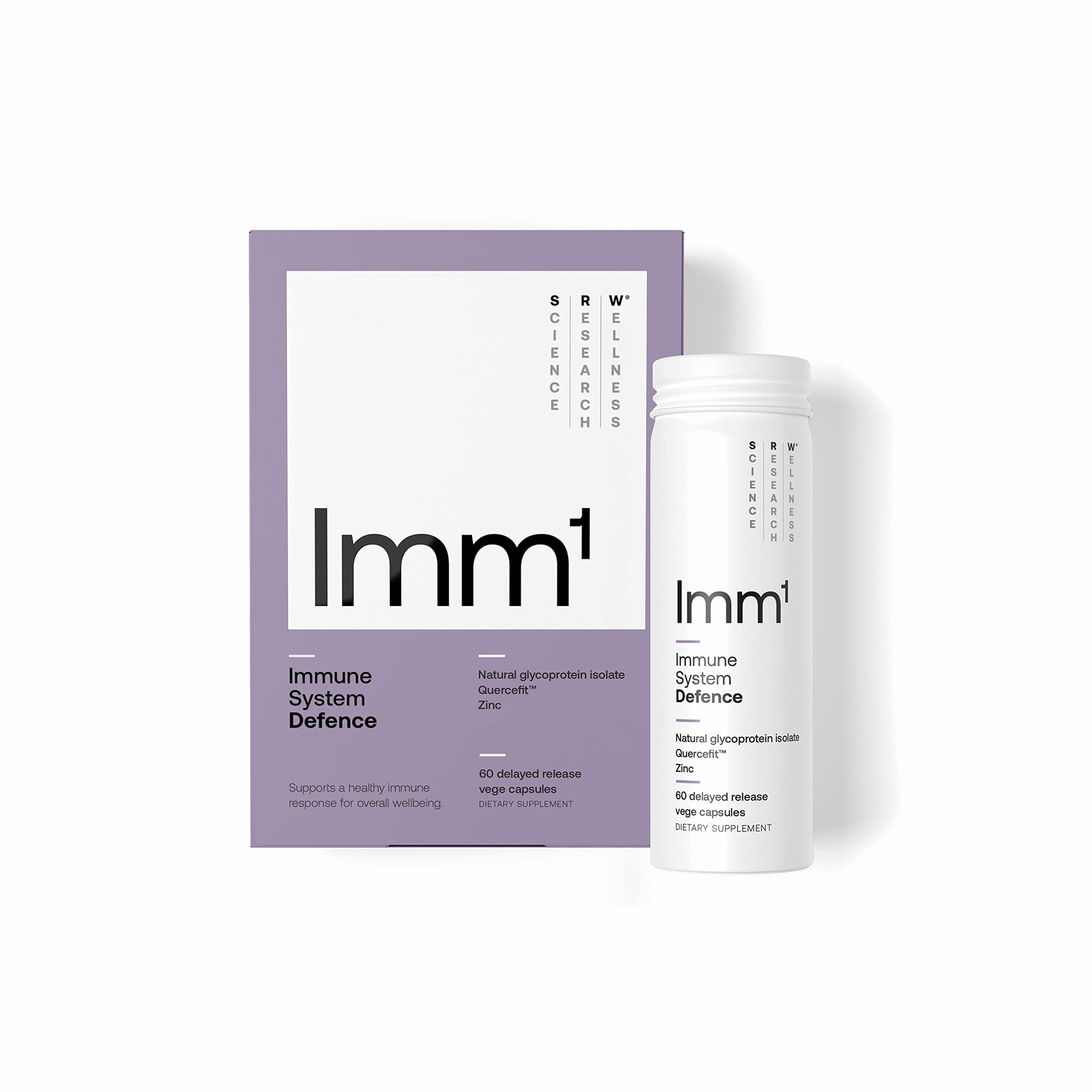 SRW Imm¹ Defence | Supports Immune System Health | 60 Vege Capsules | Supplement for Immune Response | Contains Natural Glycoprotein Isolate (Muno-IgY™) and Quercetin SRW uk supplements