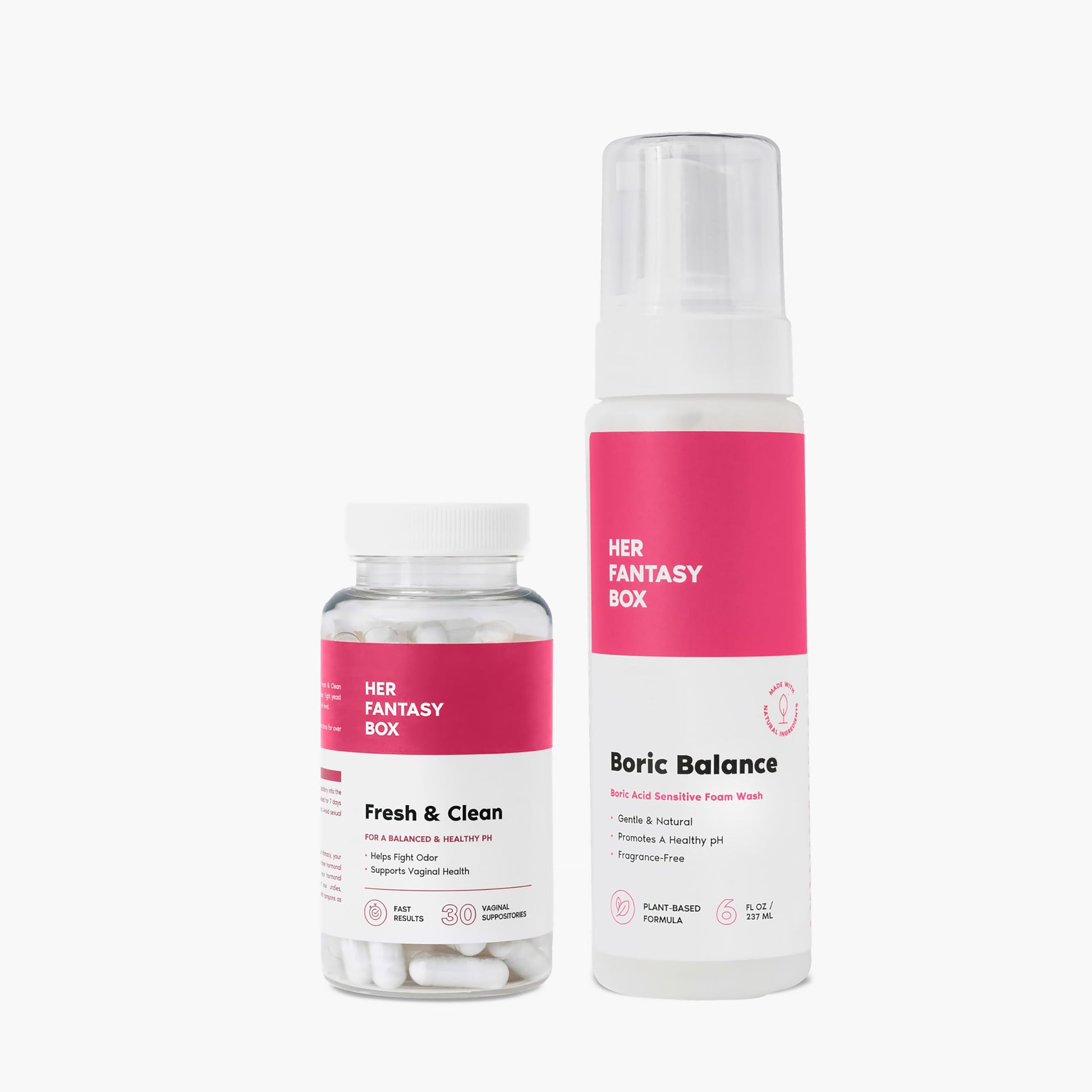 Her Fantasy Box | Fresh & Clean Kit - Boric Acid Vaginal Wash & Suppository Duo for Ultimate Freshness & Balance Her Fantasy Box uk supplements
