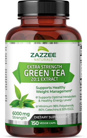 Zazzee Extra Strength Green Tea 20:1 Extract, 6000 mg Strength, 50% EGCG Zazzee uk supplements