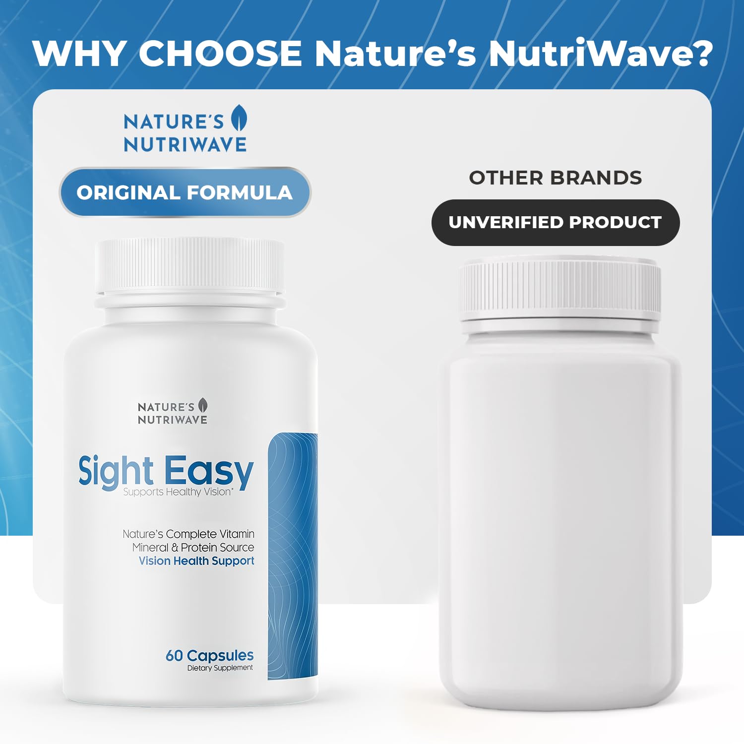 SIGHT EASY - Eye Vitamins & Mineral Supplements with Lutein & Zeaxanthin, Vitamin C, Vitamin E, Zinc and Bilberry for Healthy Vision and Eye Function Support - 60 Capsules, 1 Month Supply Nature’s NutriWave uk supplements