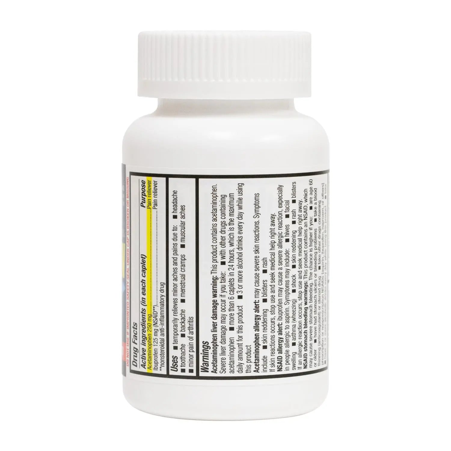 HealthA2Z® Dual Action Pain Relief | Acetaminophen 250mg & Ibuprofen (NSAID) 125mg | Contains Two Medicines | Relief from Headache, Fever & Backache (150 Caplets) HealthA2Z uk supplements