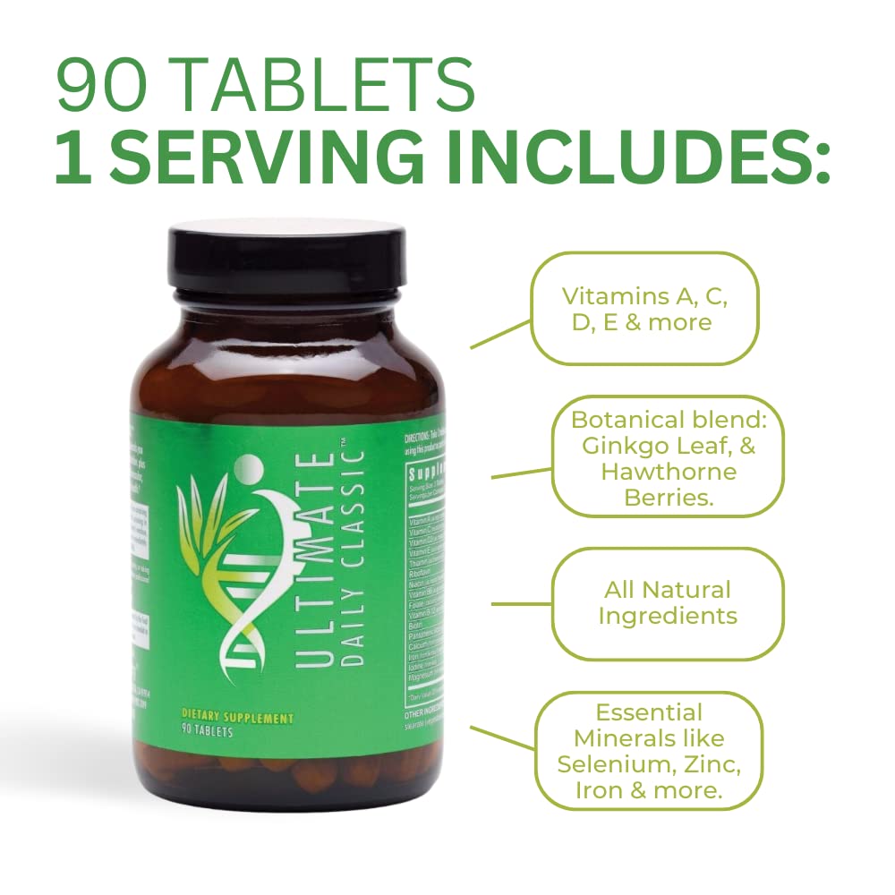 Youngevity Ultimate Daily Classic™ Tablets - Complete Vitamins, Minerals, Amino Acids, & Botanicals - Multivitamin for Women and Men - 90 Tablets Youngevity uk supplements