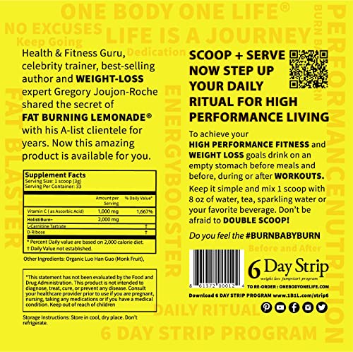 Fat Burning Lemonade Stimulant Free Weight Loss and Energy Drink Mix for Women & Men One Body One Life uk supplements