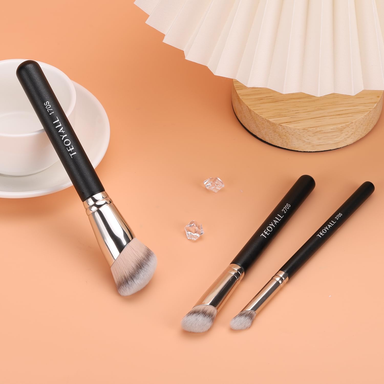 TEOYALL Foundation Contour Conceal Brush Set, 3PCS Angled Synthetic Kabuki Brush for Blending Setting Buffing with Liquid, Cream and Powder Cosmetic (170S/270S/370S) TEOYALL uk supplements