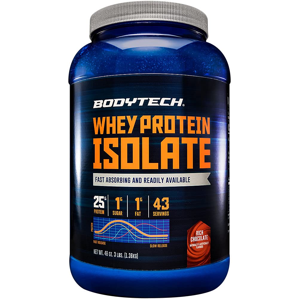 BODYTECH Whey Protein Isolate Powder - Rich Chocolate (3 lbs./43 Servings) BODYTECH uk supplements