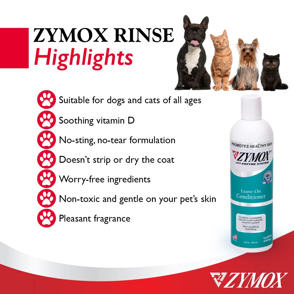 Zymox Leave On Conditioner for Pets, 12 fl oz Pet King Brands uk supplements