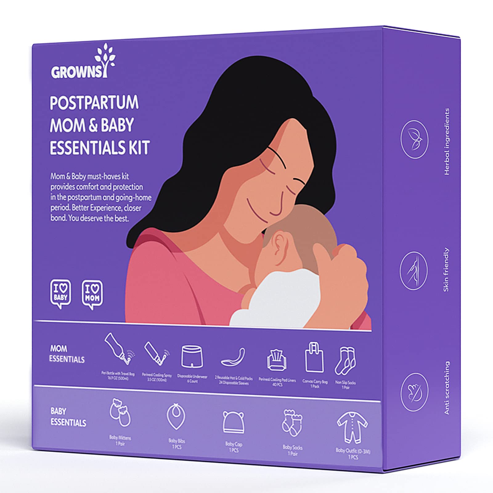 Grownsy Postpartum Mom & Baby Essential Kits, Postpartum Recovery Kit for Labor &Delivery GROWNSY uk supplements