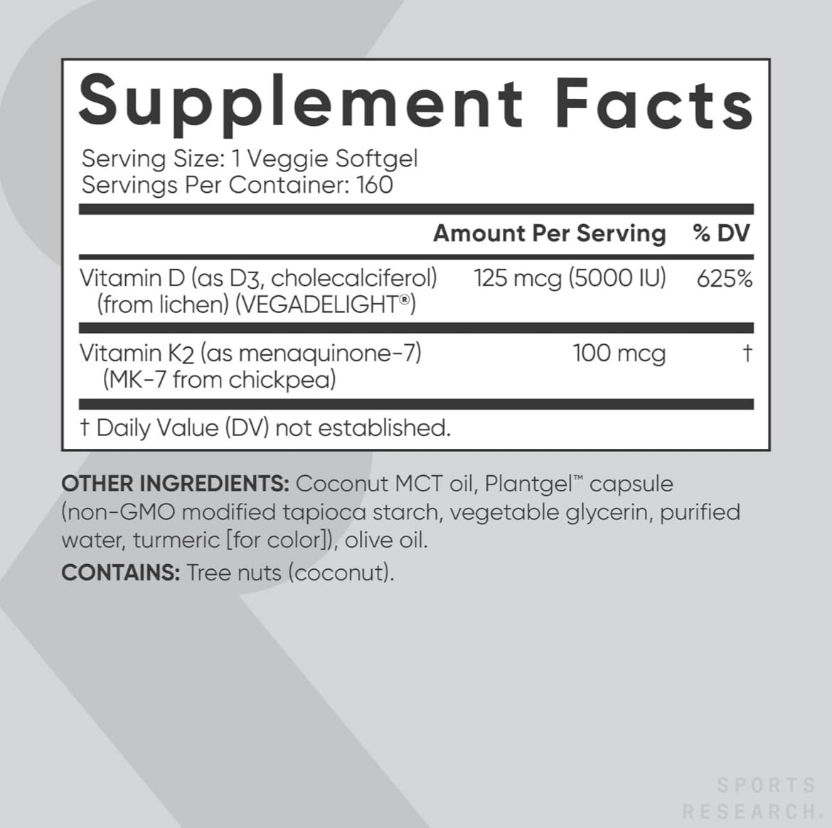 (Pack of 1) 160 Vegan Certified, Non GMO Liquid Softgels rozzunSports Research Vitamin Rozzun Creative Vision uk supplements