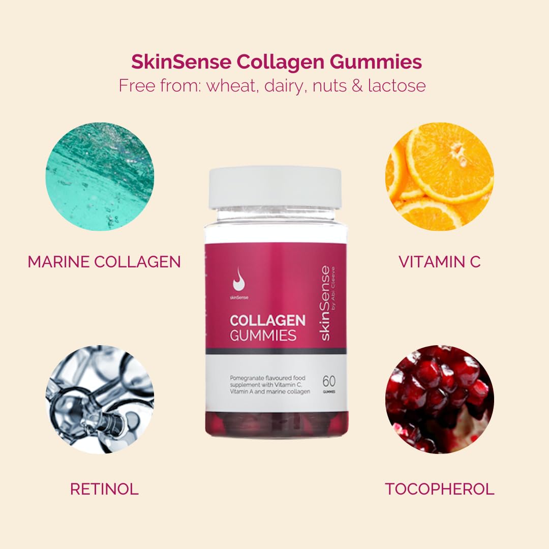 SkinSense Collagen Gummies 60PCS, Marine Collagen Chewable Gummy skinSense uk supplements