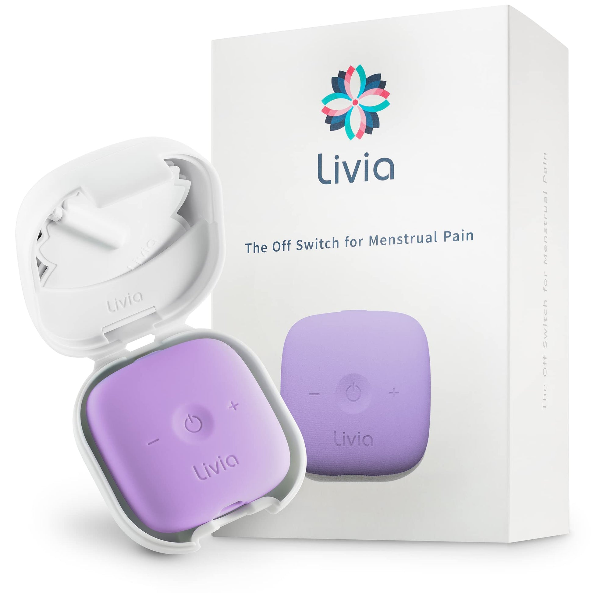 Livia Menstrual Pain Relief Device, Lavender - The Off Switch for Period Pain - Portable Unit with Stick-on Pads Livia uk supplements