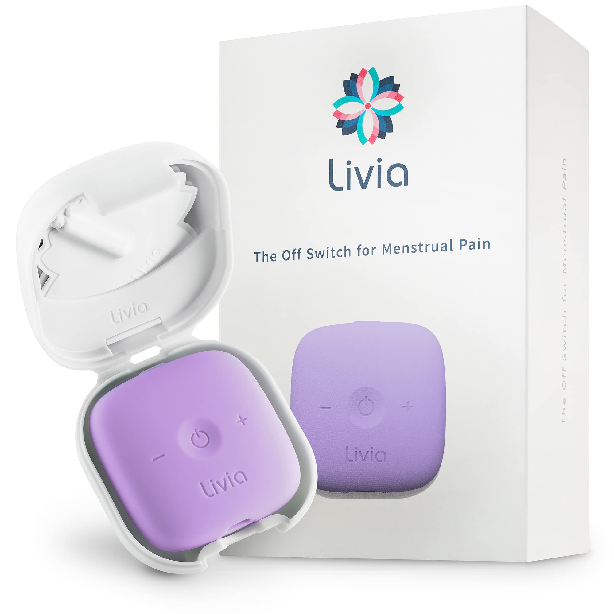 Livia Menstrual Pain Relief Device, Lavender - The Off Switch for Period Pain - Portable Unit with Stick-on Pads Livia uk supplements