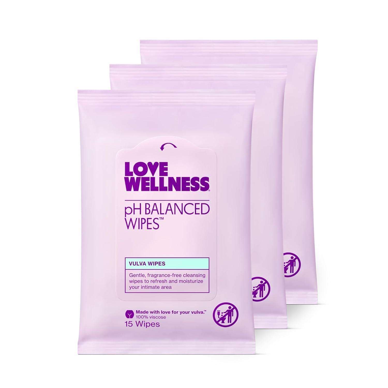 Love Wellness pH Balancing Wipes for Women | Fragrance-Free | Vulva Cleanser for Balanced pH, Intimate Health & Hygiene | Non-Irritating with Aloe Vera for Sensitive Skin | Travel Size | 3-Pack Love Wellness uk supplements