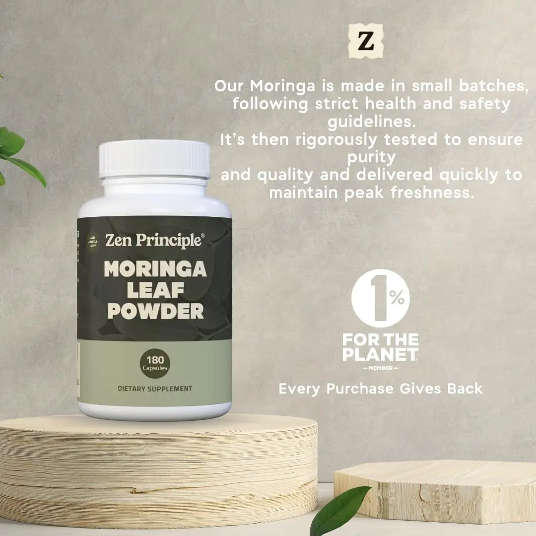 Zen Principle Organic Moringa Oleifera. Ultra-Premium. Provides an All Natural Energy Boost and Multi-Vitamin Zen Principle uk supplements