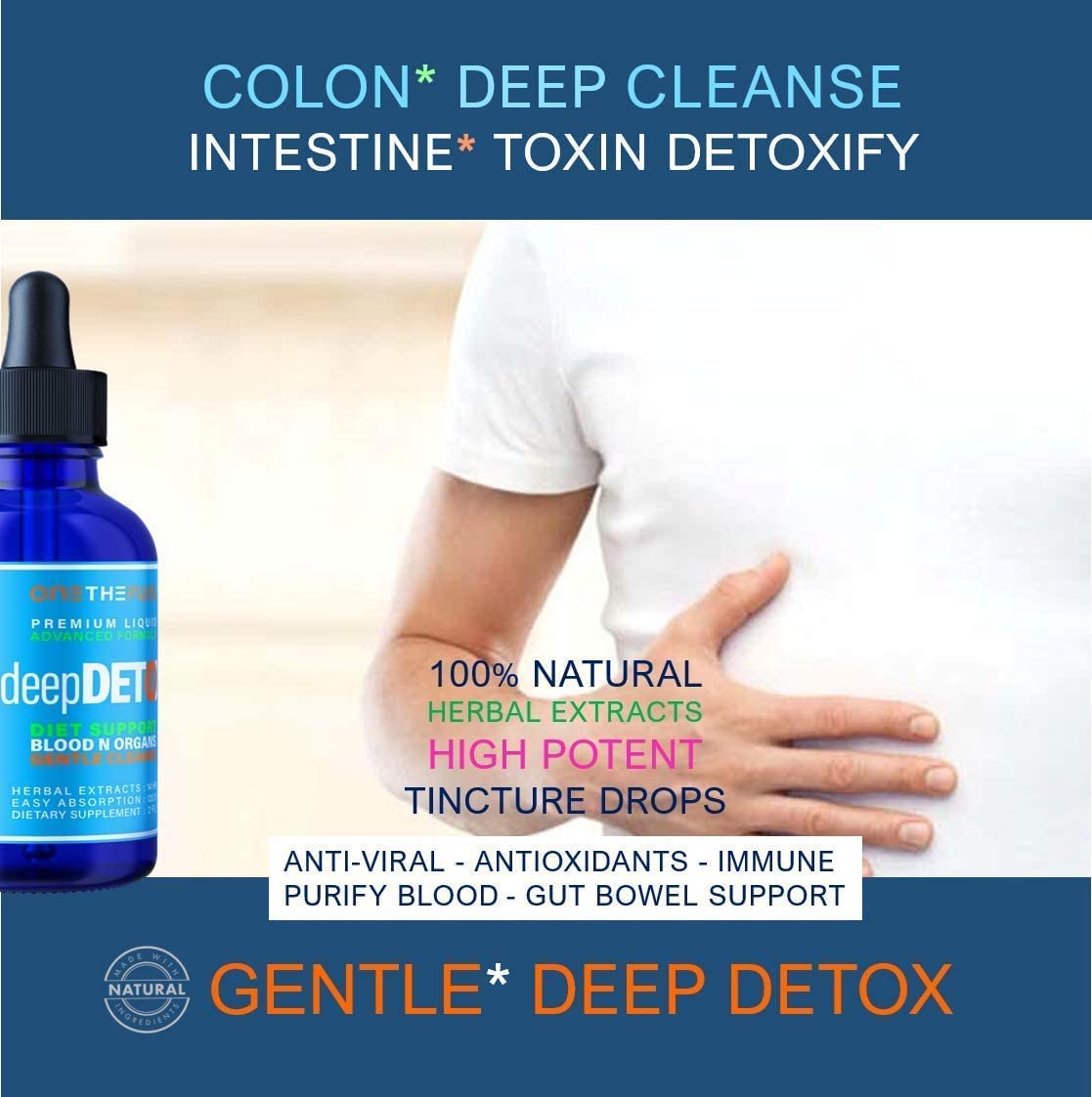 DeepDetox 2oz. Plant-Based Colon Intestinal Gut Liver Cleanse Detox Support. Purify Blood ONETHEFUEL uk supplements