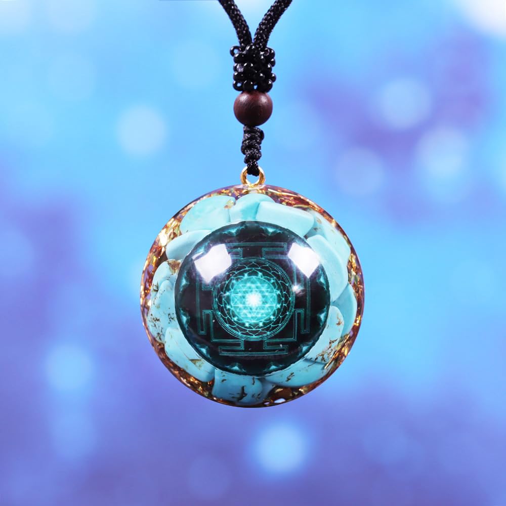 Day Day Up Turquoise Orgonite Pendant Healing Crystal jewelry Orgone Yoga Necklace Reiki Spiritual Day Day Up uk supplements