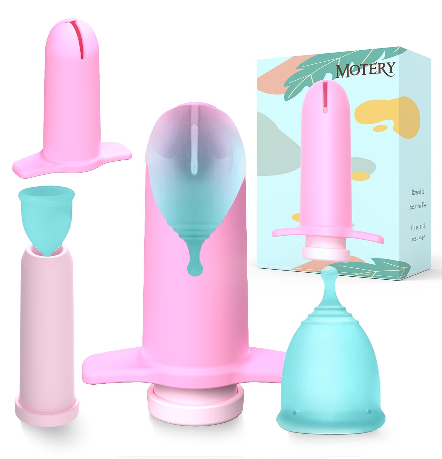 Mottery Applicator Tool for Menstrual Cups for Easy Insertion,Reusable Period Cup Applicator Set Mottery uk supplements