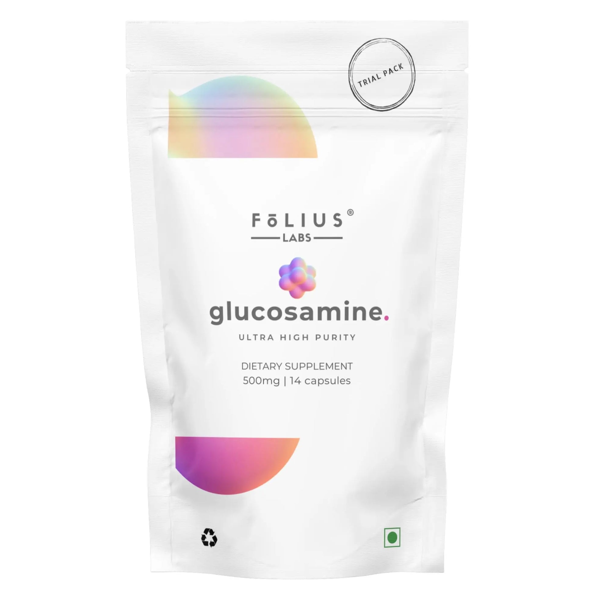 FOLIUS LABS Glucosmine Sulfate Potassium Chloride 750mg for Healthy Joints, Bones and Cartilage — Joint Support Supplement for Men and Women (Trial Pack) FOLIUS LABS uk supplements