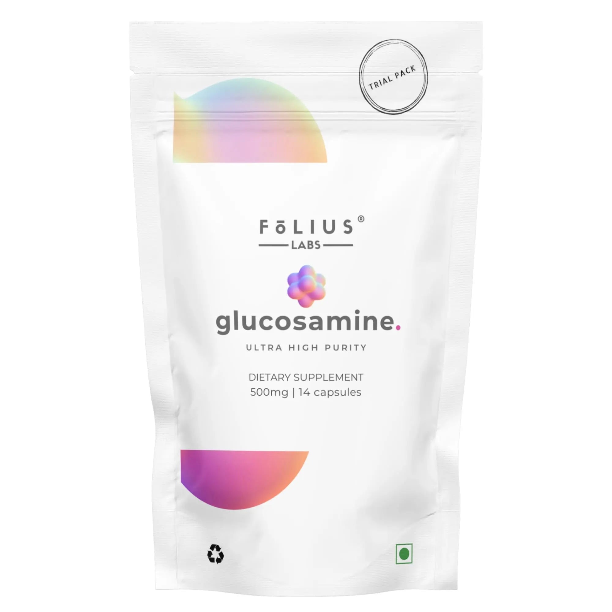 FOLIUS LABS Glucosmine Sulfate Potassium Chloride 750mg for Healthy Joints, Bones and Cartilage — Joint Support Supplement for Men and Women (Trial Pack) FOLIUS LABS uk supplements
