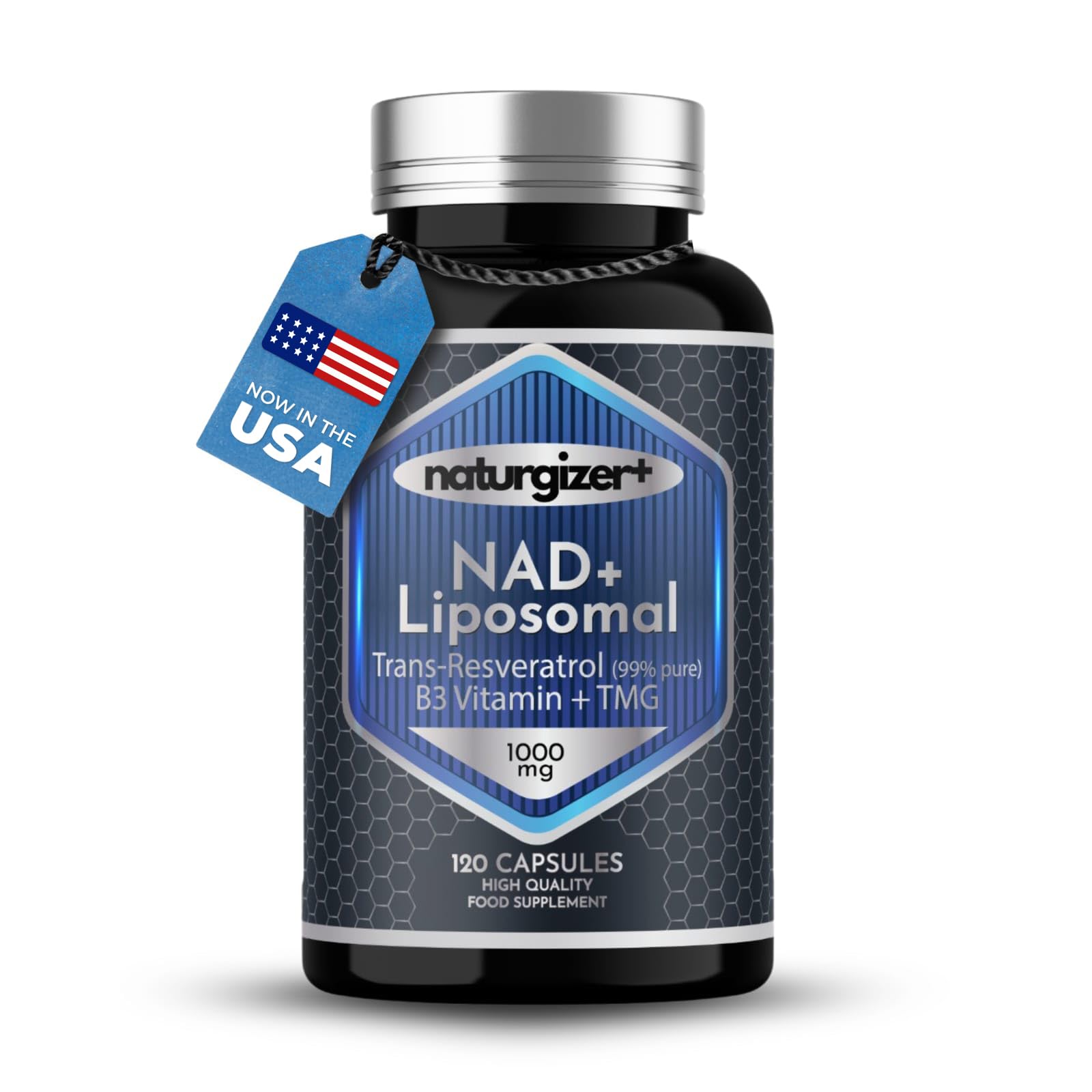 naturgizer+ Liposomal NAD+ Supplement with Resveratrol, TMG & Vitamin B3 | 4-in-1 Healthy Aging & Cellular Energy Support | High Absorption NAD Plus for Men & Women Over 40 | 120 Capsules naturgizer+ uk supplements