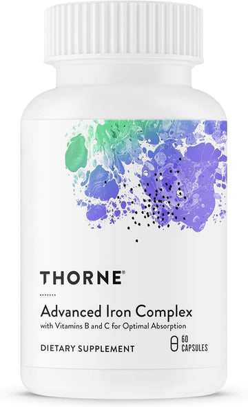 THORNE - Advanced Iron Complex (Formerly Ferrasorb) - Complete Blood Support Formula* - Elemental Iron, Folate, B and C Vitamins for Optimal Absorption - Gluten, Dairy & Soy-Free - 60 Servings THORNE uk supplements