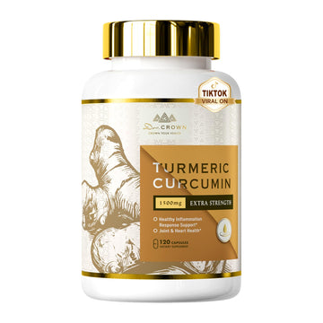 DR. Crown Turmeric Curcumin Supplement 1,500mg, 95% Standardized Curcuminoid with Ginger, MCT Oil, & Black Pepper for Better Absorption, for Antioxidant & Joint Support, 120 Capsules DR. CROWN uk supplements