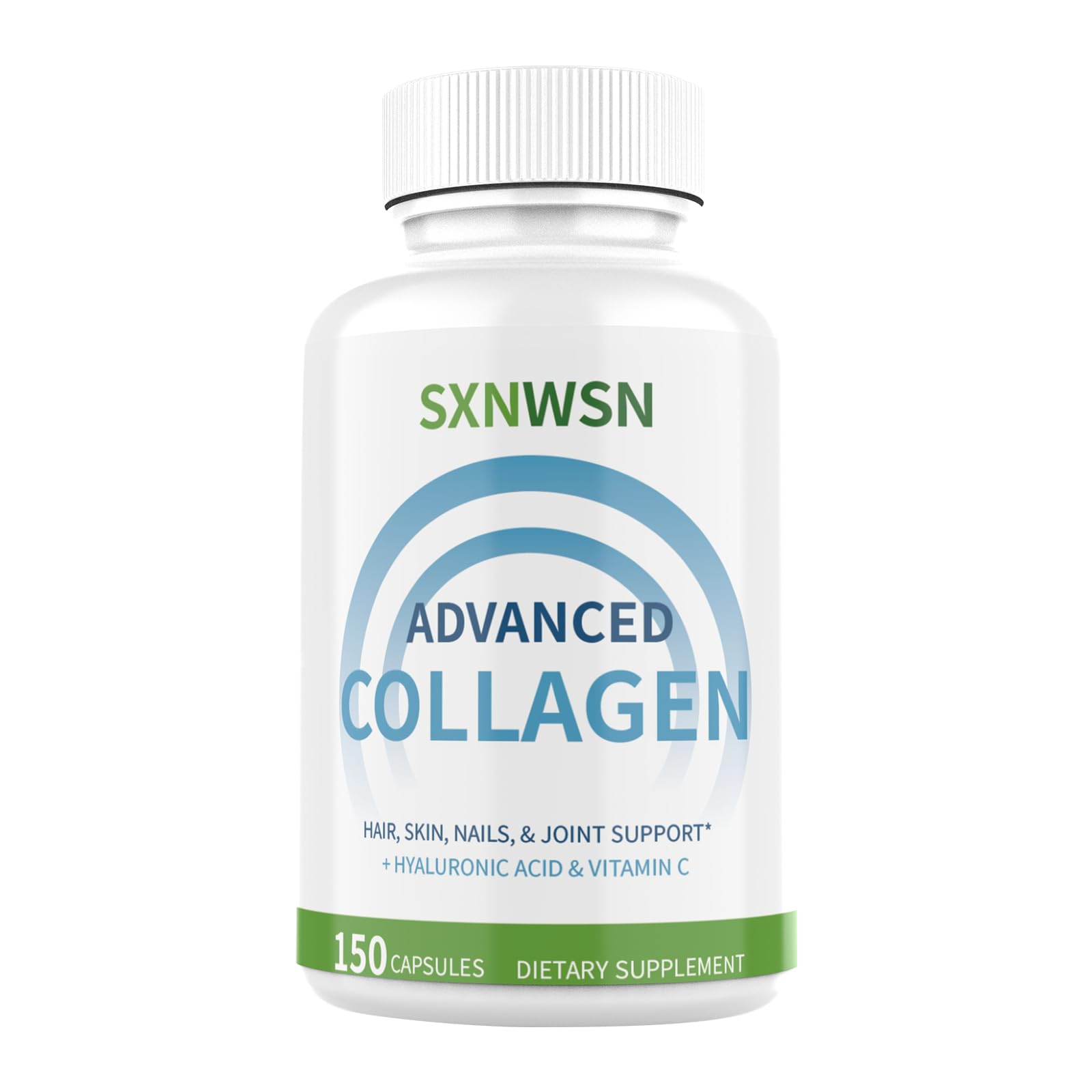 Advanced Multi Collagen Supplement with Vitamin C + Hyaluronic Acid - Hydrolyzed Collagen Peptides Supports for Skin, Joints & Hair* | Collagen Complex 150 Capsules for Women or Men SXNWSN uk supplements