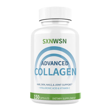 Advanced Multi Collagen Supplement with Vitamin C + Hyaluronic Acid - Hydrolyzed Collagen Peptides Supports for Skin, Joints & Hair* | Collagen Complex 150 Capsules for Women or Men SXNWSN uk supplements