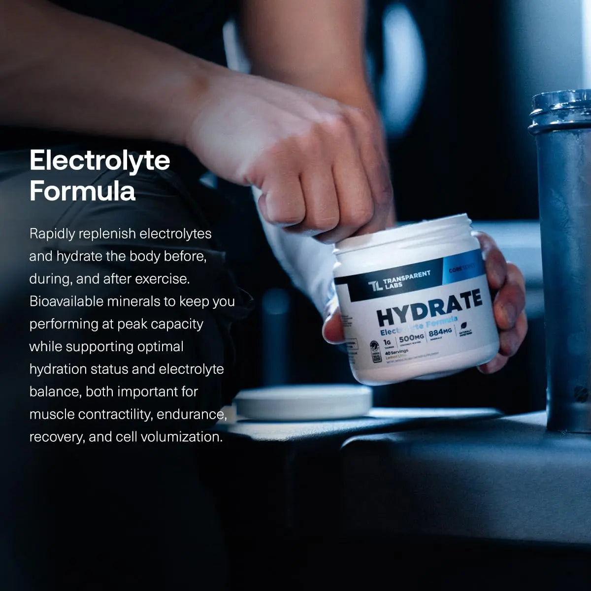 Transparent Labs Hydrate Naturally Sweetened Electrolytes Powder - Hydration Powder Electrolytes with Coconut Water, Calcium, Taurine, & Potassium Transparent Labs uk supplements