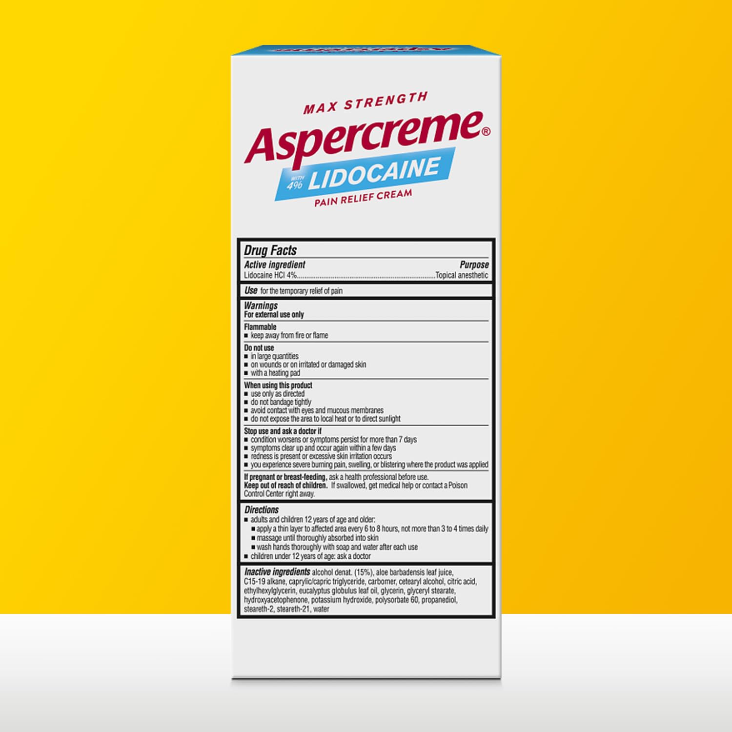 Aspercreme Essential Oils Lidocaine Pain Relief Cream, Max-Strength Lidocaine Numbs Away Nerve Pain, Moisturizing Aloe Hydrates Skin, Eucalyptus, 3 Oz. Aspercreme uk supplements