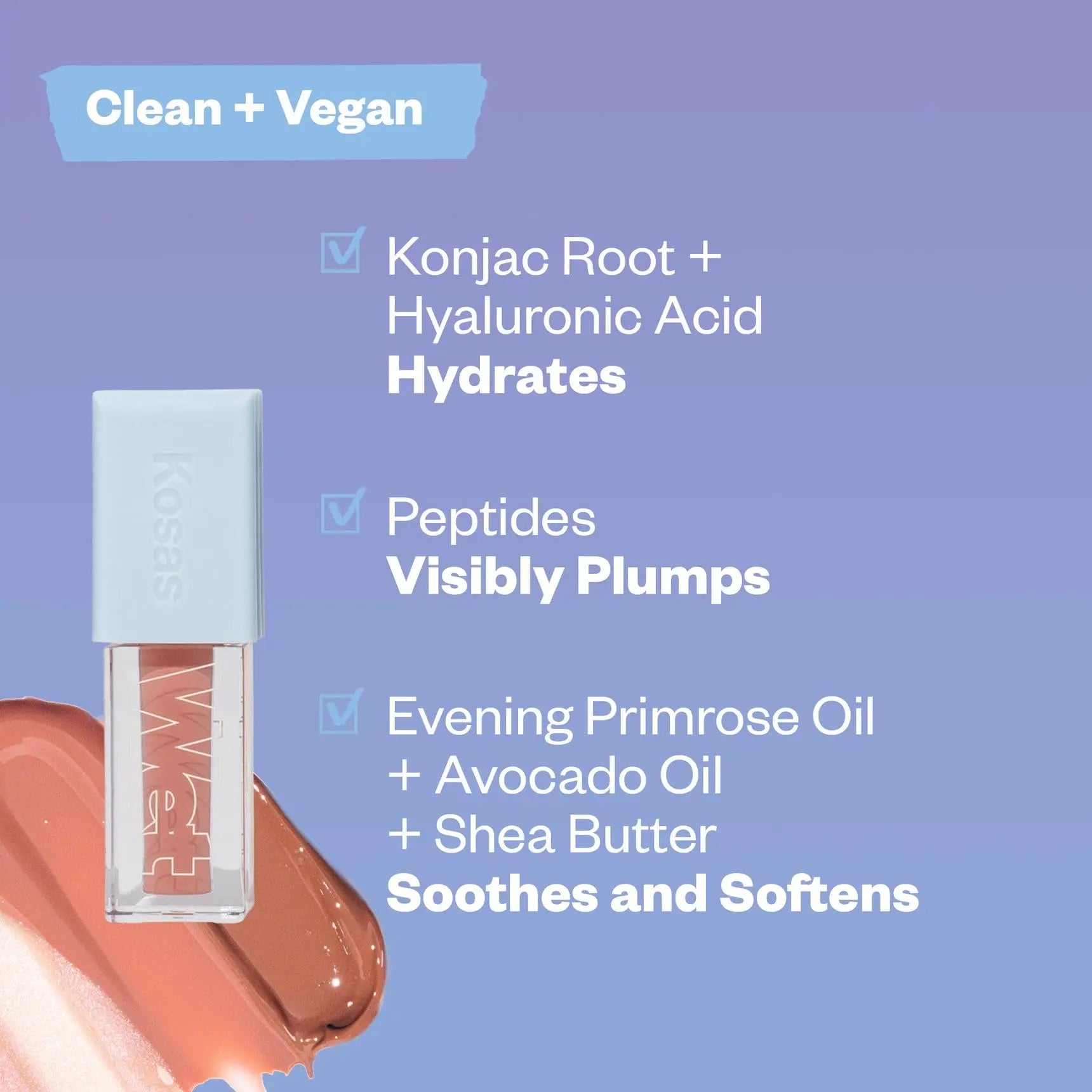 Kosas Wet Lip Oil Gloss - Hydrating Lip Plumping Treatment with Hyaluronic Acid & Peptides, Non-Sticky Finish (Unbuttoned) Kosas uk supplements