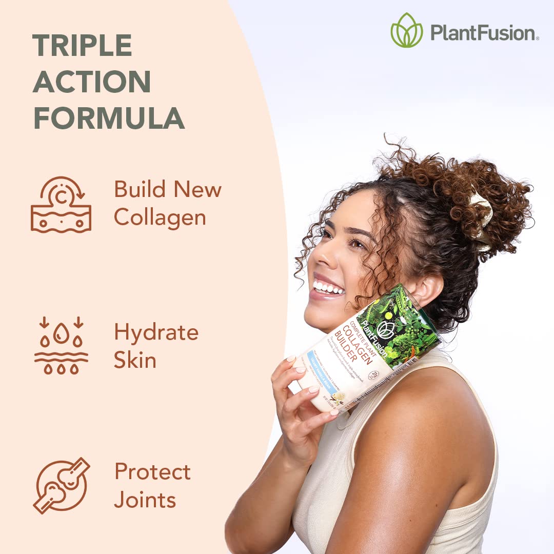 PlantFusion Vegan Collagen Powder - Plant Based Collagen Protein Powder For Muscle & Joints, Hair, Skin & Nails - Keto, Gluten Free, Soy Free, Non-Dairy, No Sugar, Non-GMO - Unflavored 10.58 oz PlantFusion uk supplements