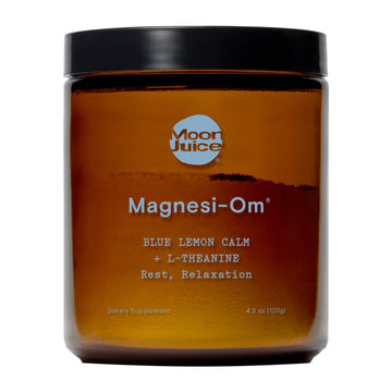 Moon Juice Magnesi-Om Magnesium Powder Supplement - Chelated Magnesium Complex + L-Theanine Blend for Rest, Relaxation & Regularity - Vegan, Non-GMO & No Sugar, Blue Lemon, 4.2 oz, 30 Servings Moon Juice uk supplements