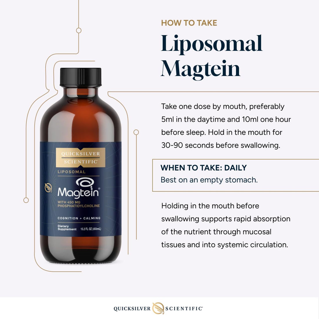 Quicksilver Scientific Liposomal Magtein - Magnesium Supplement for Brain Function Support - Stress, Sleep & Memory Support - Gluten-Free, Sugar-Free & Vegan - 15.2 fl oz (30 Servings) Quicksilver Scientific uk supplements