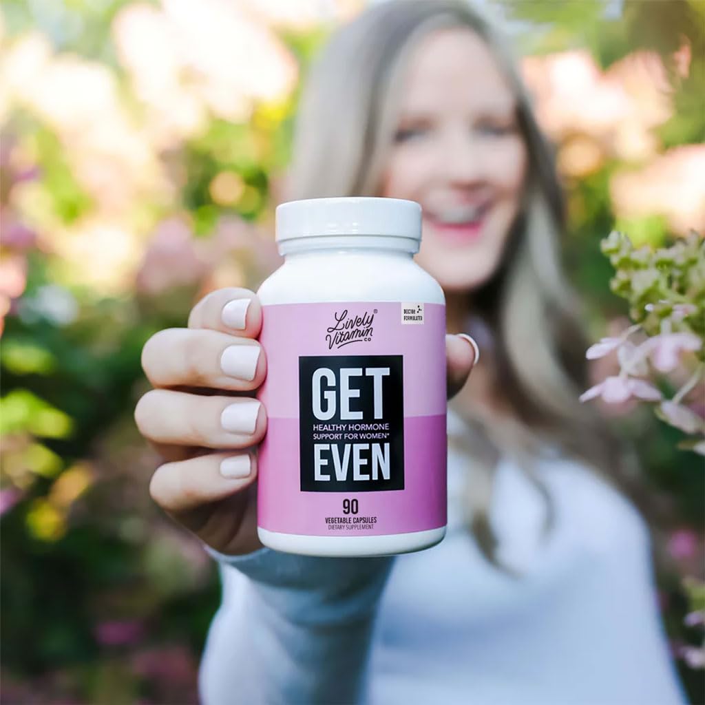 LIVELY VITAMIN CO. Get Even - Women's Hormonal Balance Blend - Helps Reduce Severity of Periods, PMS & Menopause - Eases Cramps & Bloating - Mood Regulation - Period Pain & Discomfort - 90 Count LIVELY VITAMIN CO uk supplements