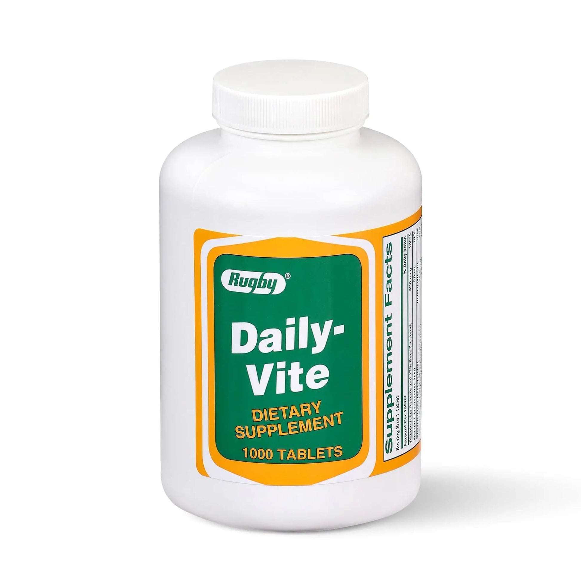 Rugby Daily-Vite Multivitamin Tablets, Gluten-Free Dietary Supplement for Adults, Supports Overall Health, No Artificial Flavors - 1000 Count (1 Pack) RUGBY LABORATORIES uk supplements