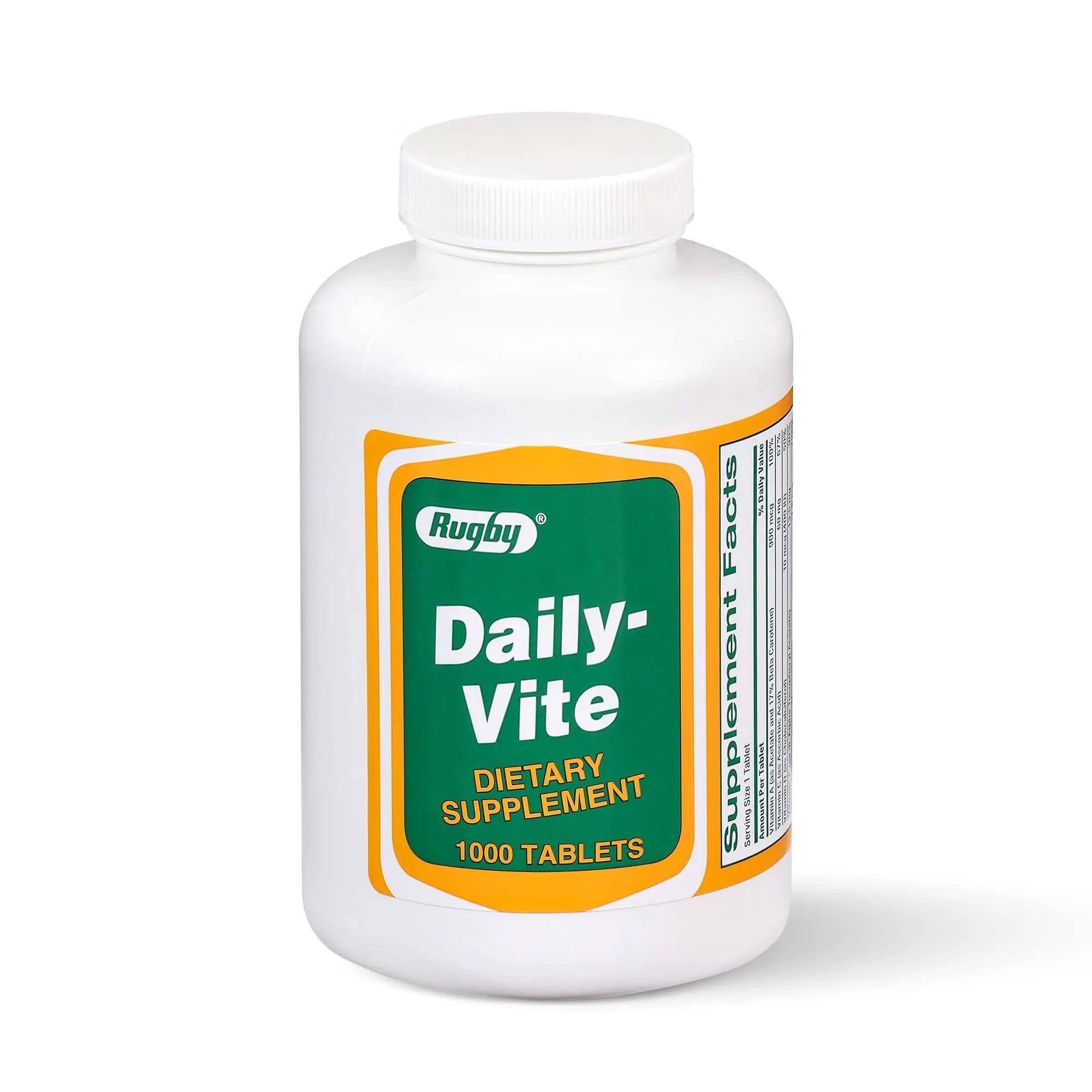 Rugby Daily-Vite Multivitamin Tablets, Gluten-Free Dietary Supplement for Adults, Supports Overall Health, No Artificial Flavors - 1000 Count (1 Pack) RUGBY LABORATORIES uk supplements