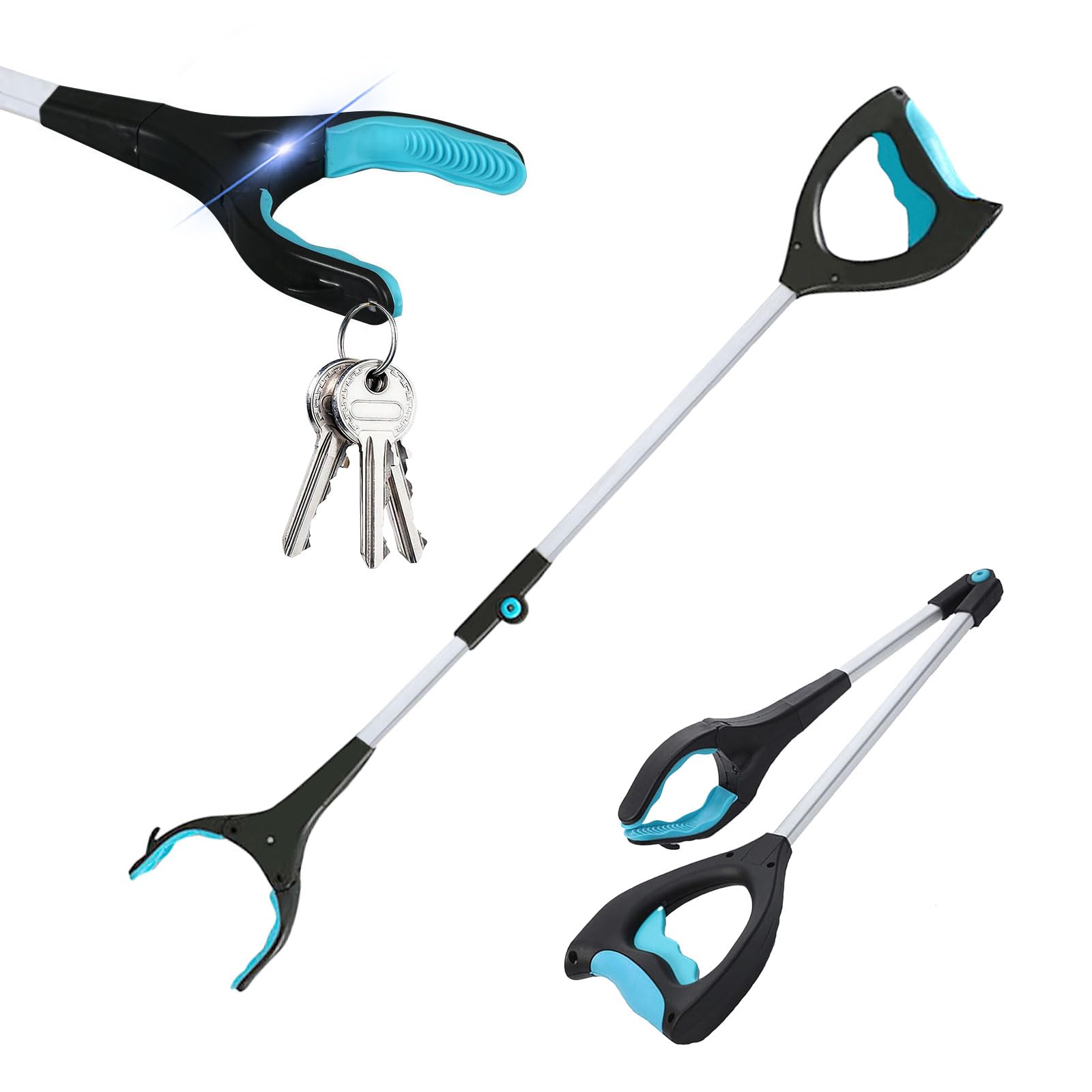 Grabber Reacher Tool, 32" Pick Up Stick Grabber with LED for Elderly and Lightweight Trash Picker Campsie uk supplements