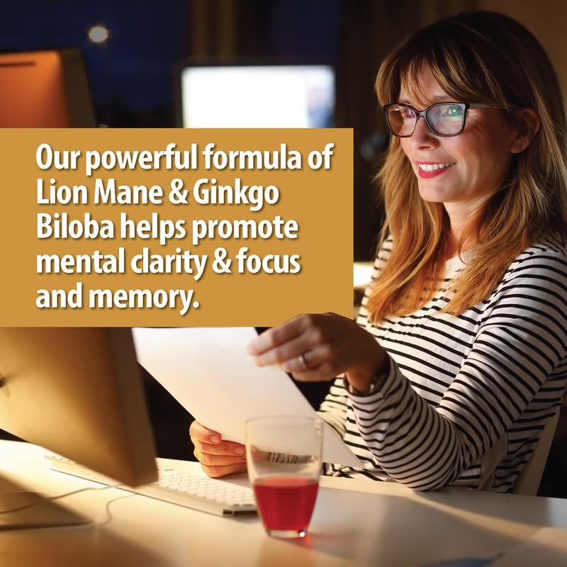 NooMost Organic Lions Mane Supplement Capsules 5400mg, Ginkgo Biloba 120mg NooMost uk supplements