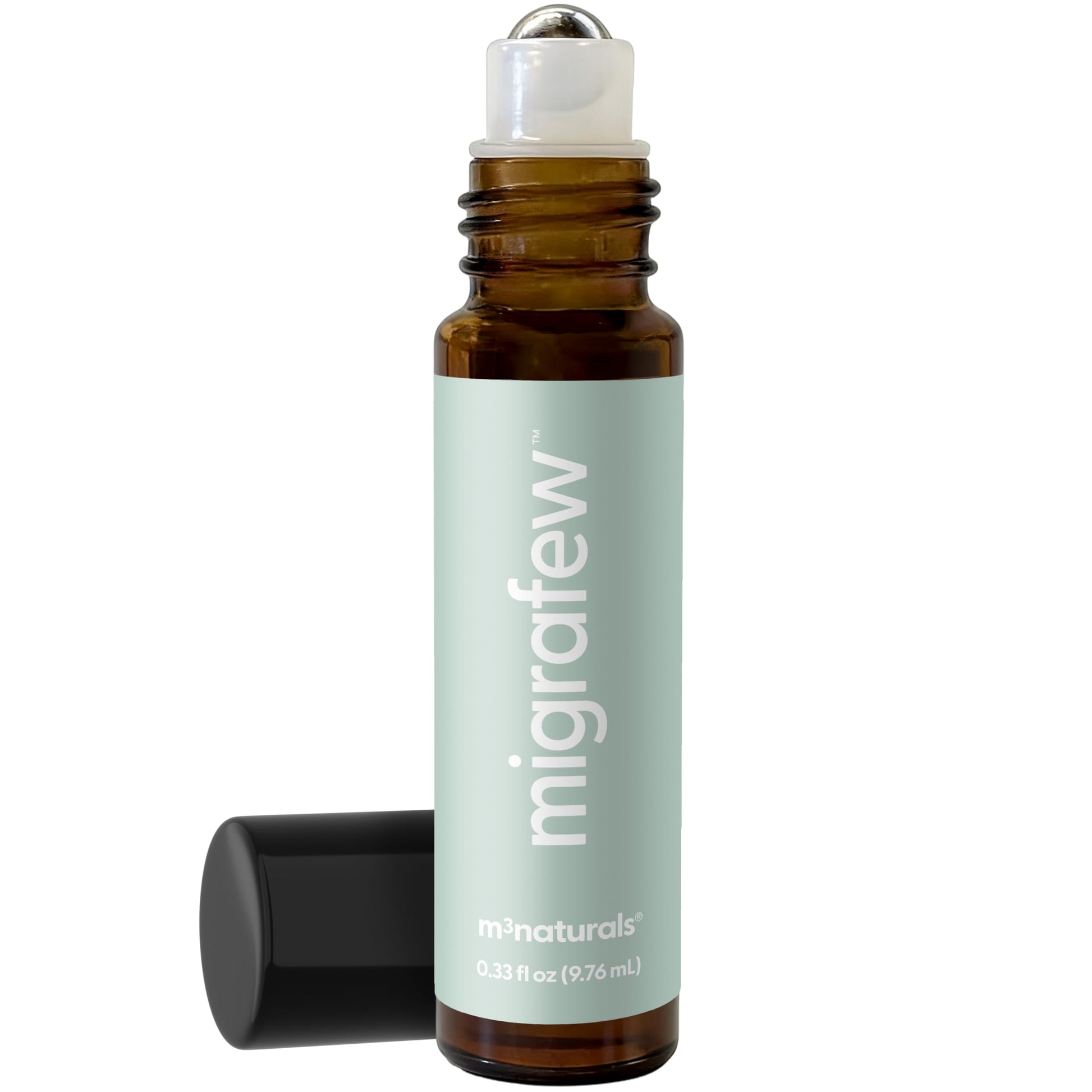 MigraFew Aromatherapy Migraine Roll On | Compact Headache Relief with Cooling Metal Roller for Head Tension and Pressure, Made with Peppermint, Spearmint and Lavender Essential Oils (0.33 FL oz) by M3 M3 Naturals uk supplements