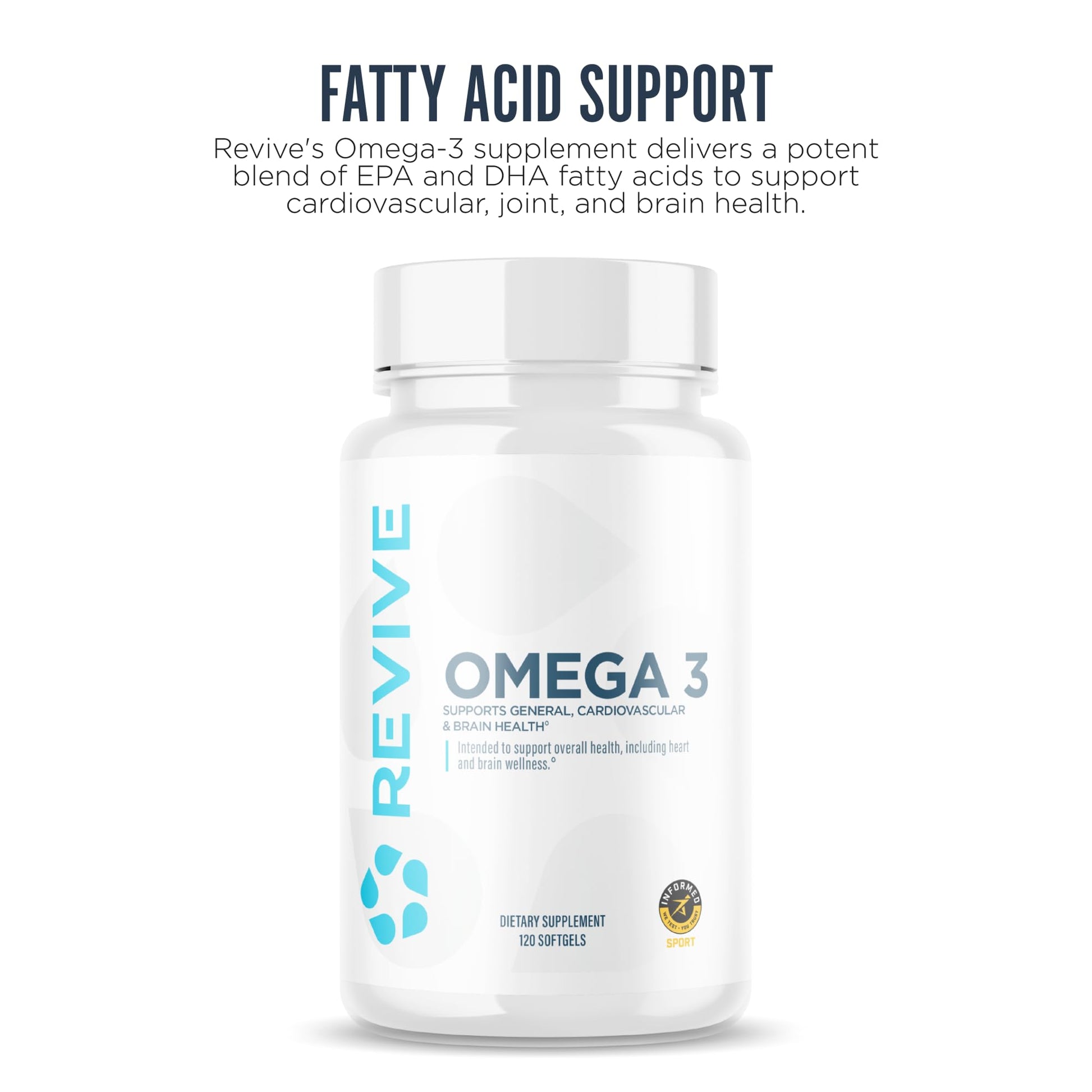 Revive MD Omega 3 Fish Oil Supplements for Men & Women – Softgels with EPA & DHA Fatty Acids for Healthy Skin & Joints, Heart & Brain Support – Vegan-Friendly, Gluten-Free (120 Softgels) Revive uk supplements
