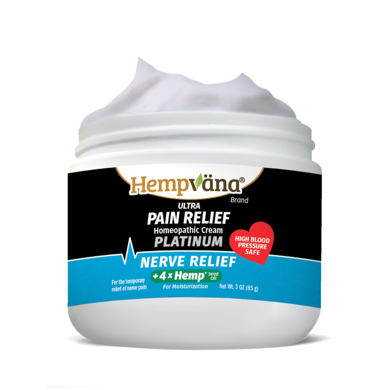 Hempvana Platinum Ultra-Strength Nerve Relief Cream w/100% Pure Hemp Seed Oil, AS-SEEN-ON-TV, Relieves Nerve Pain, Shooting Pain, Tingling, Muscle Cramps, Joint Pain, Tingling, Crawling Sensations Hempvana uk supplements