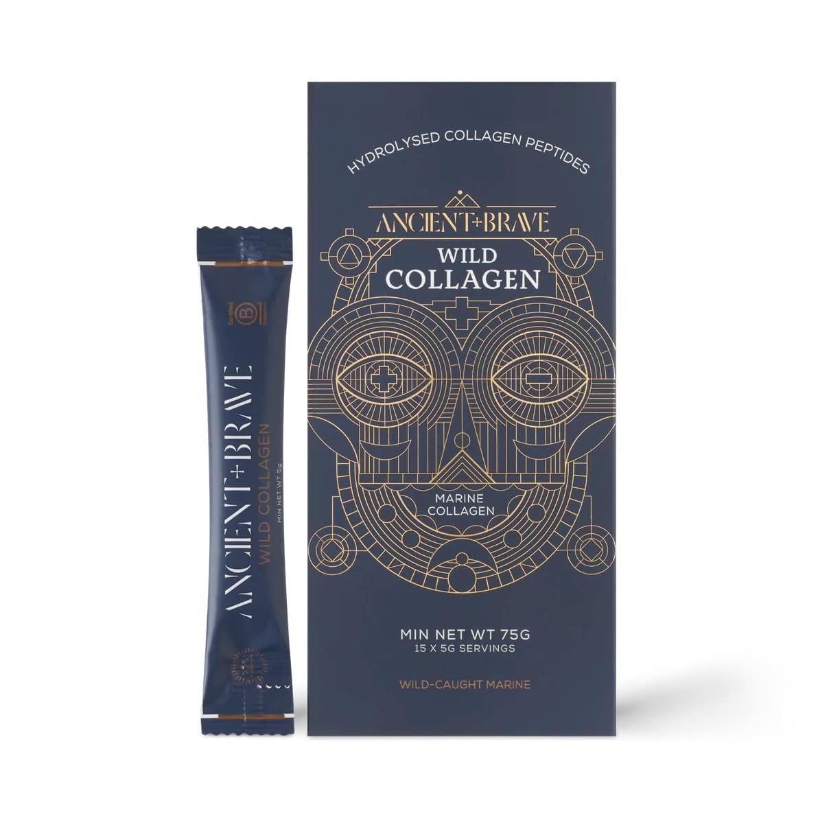 Ancient + Brave Wild Collagen Sachets 15 x 5g - Wild Caught Marine Collagen Powder Ancient + Brave uk supplements