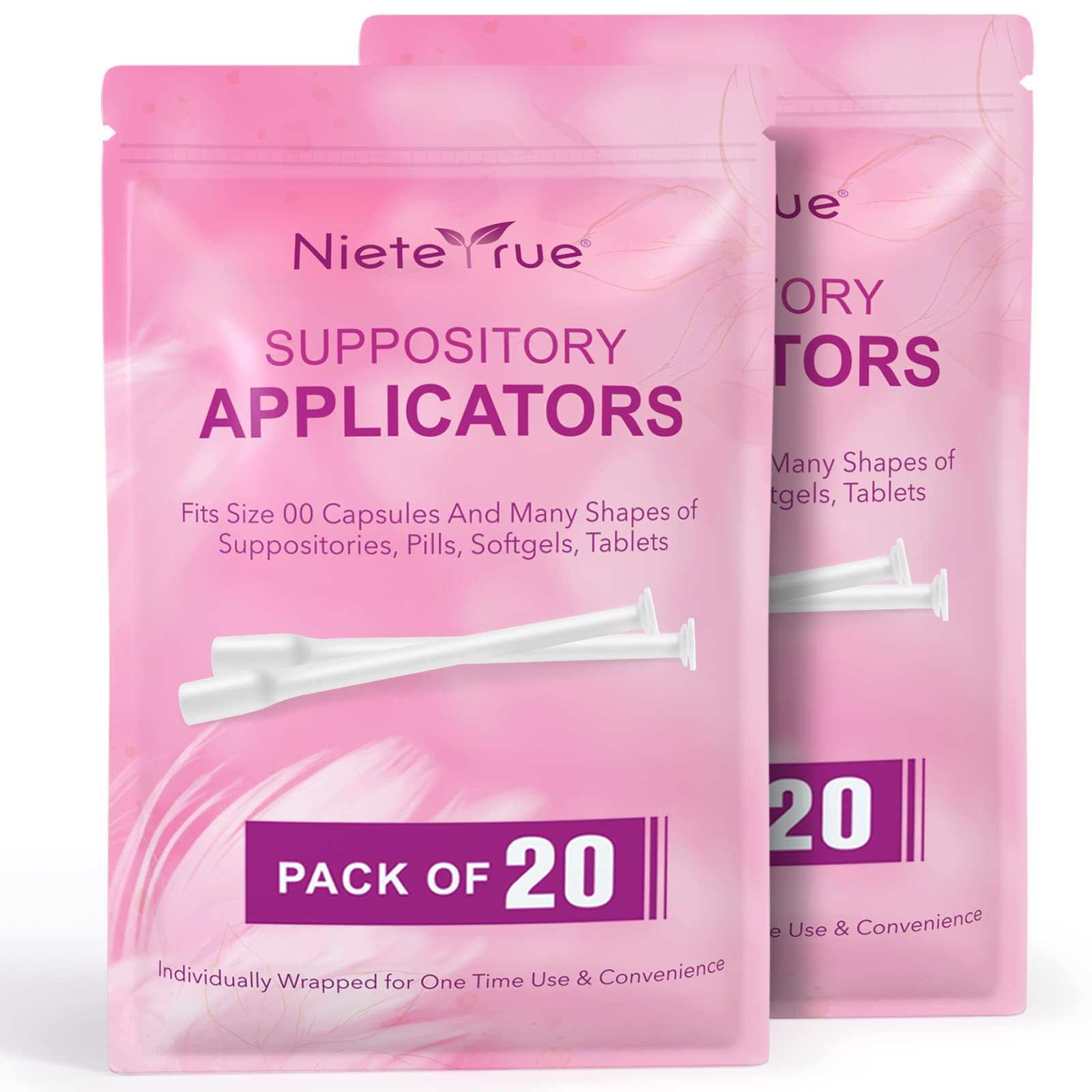 Nieteyrue (40 Packs) Disposable Vaginial Applicators Individually Wrapped Hygienic Fit Nieteyrue uk supplements