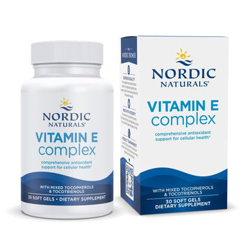 Nordic Naturals Vitamin E Complex, Unflavored - 30 Soft Gels - 6 Forms of Vitamin E for Antioxidant Support - Cellular Protection - Non-GMO - 30 Servings Nordic Naturals uk supplements