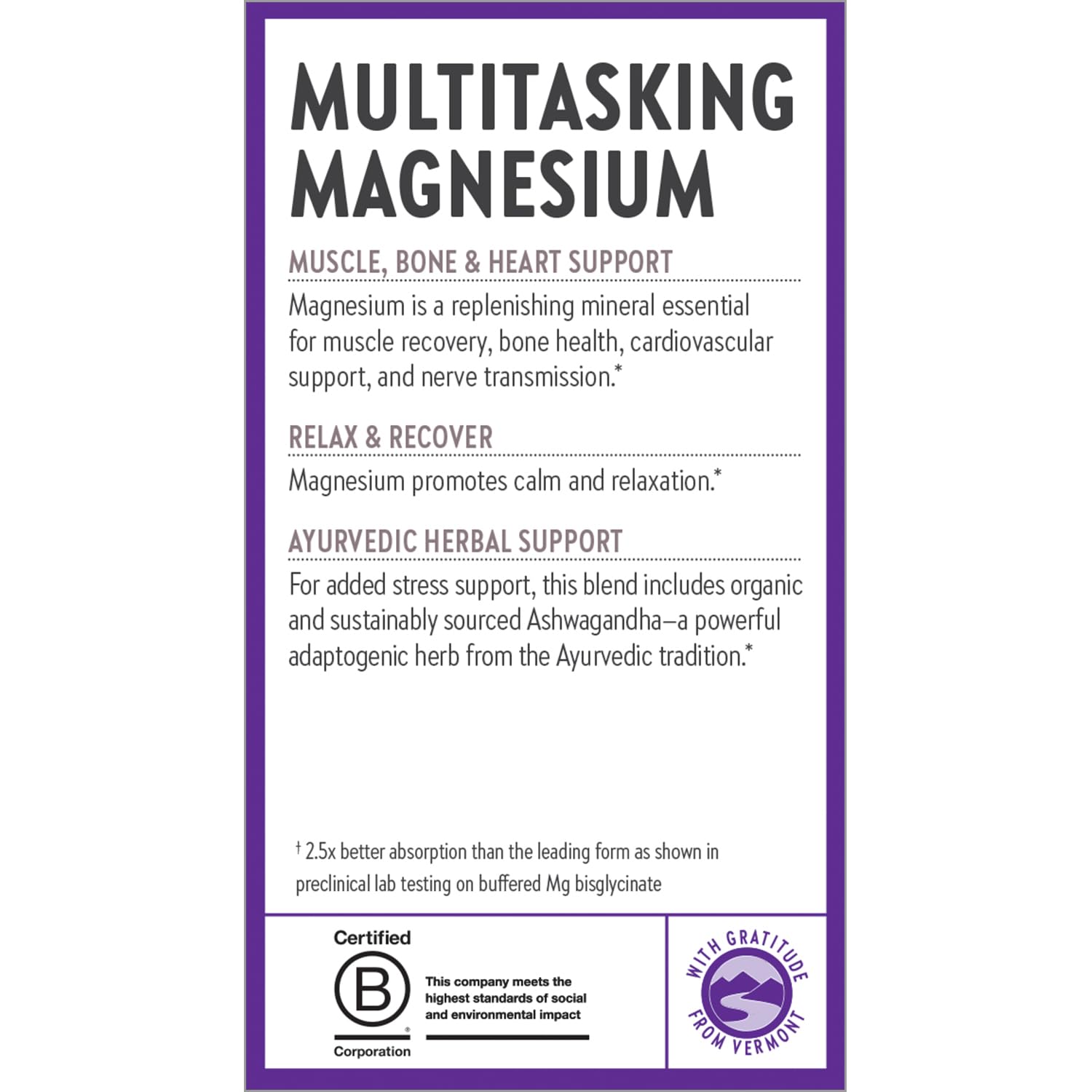 New Chapter Magnesium + Ashwagandha Supplement, 325 mg with Magnesium Glycinate for Muscle Relaxation & Recovery, Heart, Nerve & Bone Health, 2.5X Absorption, Non-GMO - 30 ct (1 Month Supply) New Chapter uk supplements