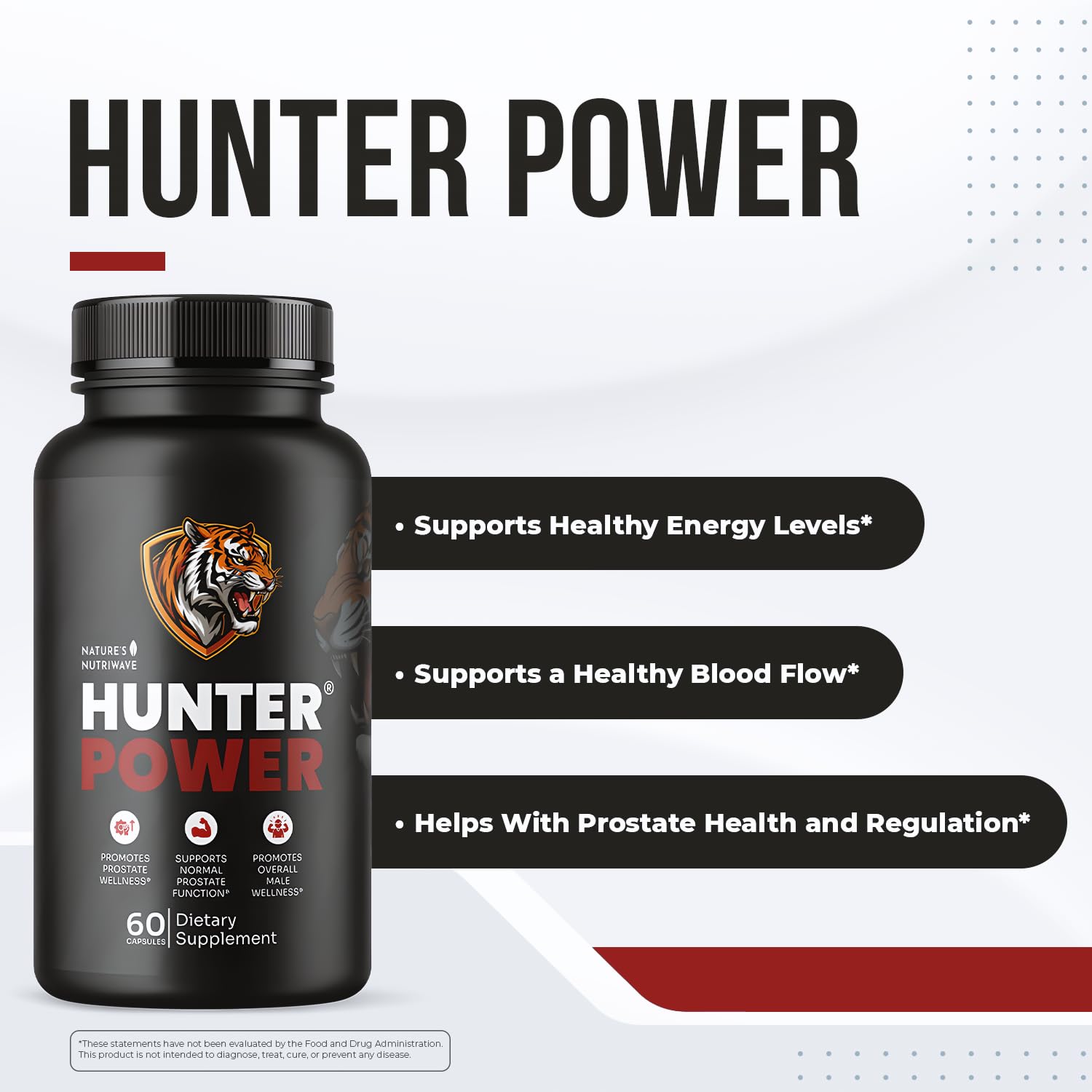 HunterPower – Hunter Power Daily Botanical Supplement with Saw Palmetto, Tongkat Ali, Nettle, Wild Yam & Horny Goat Weed – Non-GMO, Stimulant-Free Formula, Made in USA – 60 Capsules, 1 Month Supply Nature’s NutriWave uk supplements