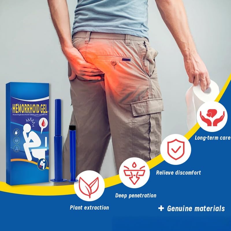 Hemorrhoid Relief Gel with 3 Disposable Applicators - Fast Soothing Cream for Itching & Swelling - Internal & External Treatment (Pack of 3) Aus Healthcare uk supplements