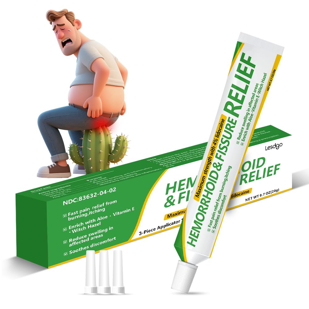 Lesdgo Hemorrhoidal Ointment(1 Pack),Hemorrhoid and Fissure Cream Witch Hazel Maximum Strength Pain Relief,for Itching and Swelling Lesdgo uk supplements