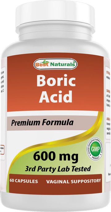 Best Naturals Boric Acid Vaginal Suppositories - Made in USA - USP Medical Grade Fine Powder, Easy Dissolve, Third Party Tested - 60 Count Best Naturals uk supplements