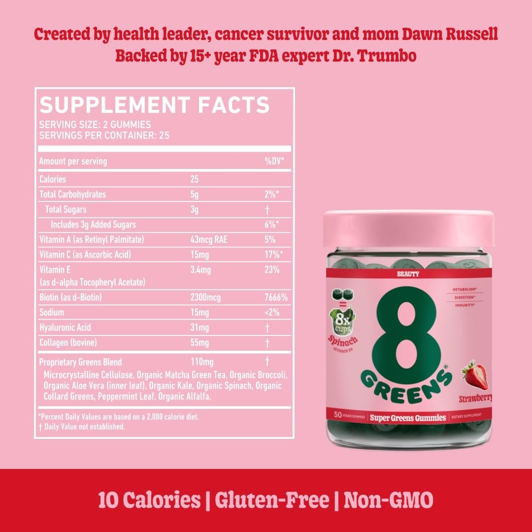 8Greens Skin Gummies with Collagen & Biotin - for Healthy Skin, Hair, and Nails 8Greens uk supplements